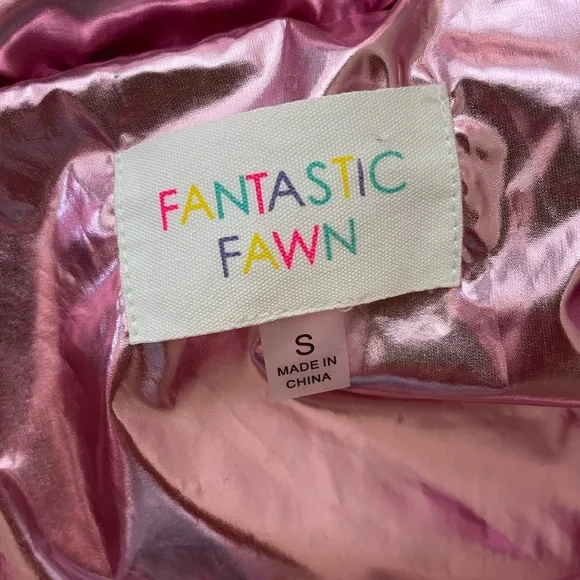 Pink sequin puffer jacket- size Small in women’s. Reversible foil pink - Picture 5 of 9